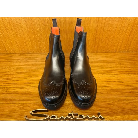 BOTTINE BROGUE CHELSEA CUIR NOIR 17855-N01