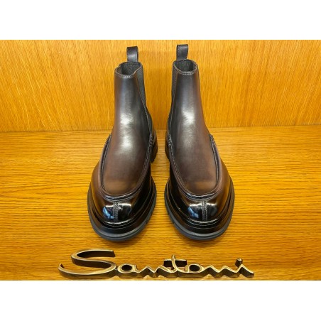 BOTTINE CHELSEA EN CUIR PATINE GRIS COUSU GOODYEAR 17909-G27