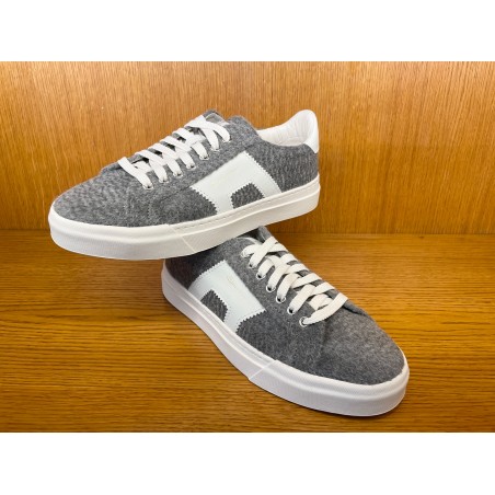 SNEAKERS DOUBLE BUCKLE EN LAINE GRISE 21922-G27