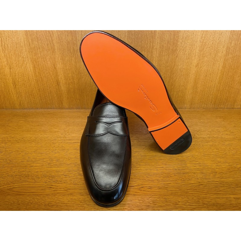 MOCASSIN CARLO EN CUIR NOIR SEMELLE GOODYEAR FLEXIBLE 18837-N01