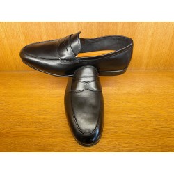 MOCASSIN CARLO EN CUIR NOIR SEMELLE GOODYEAR FLEXIBLE 18837-N01