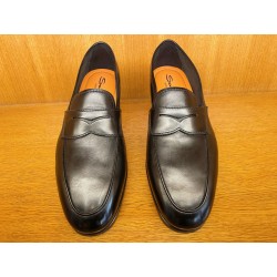 MOCASSIN CARLO EN CUIR NOIR SEMELLE GOODYEAR FLEXIBLE 18837-N01