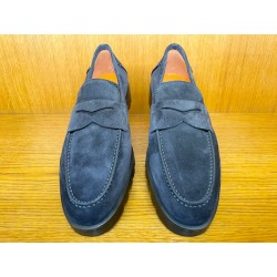 MOCASSIN PENNY EN DAIM BLEU 18610-U60