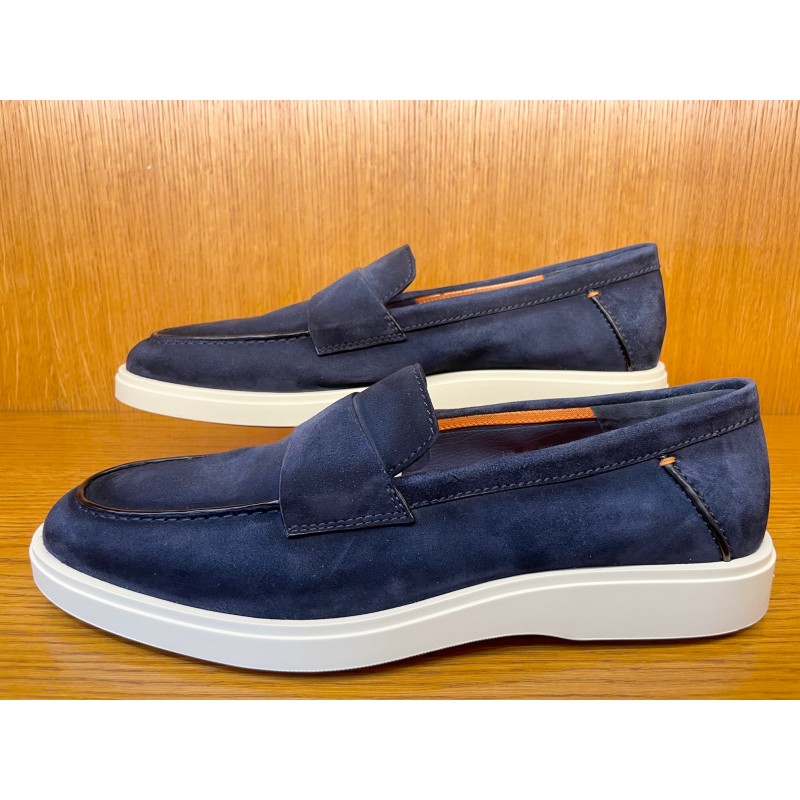 MOCASSIN PENNY EN DAIM BLEU 19051U60