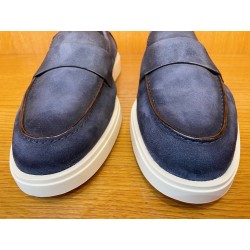 MOCASSIN PENNY EN DAIM BLEU 19051U60